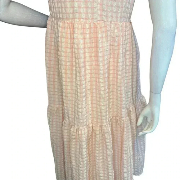 Calixta Gorg Pink Plaid Ruffle Dress Size Small .#87 - Picture 12 of 16